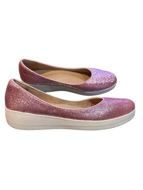 FitFlop Super Ballerina Glitzy Pink Glitter Ballet Flats